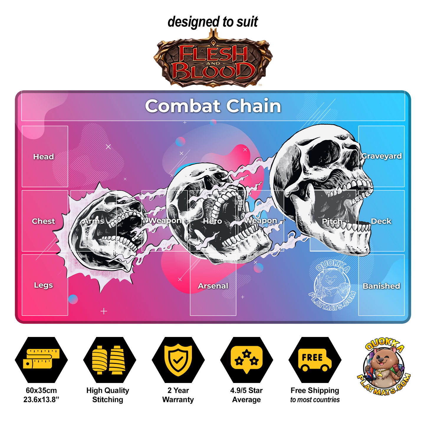 3 Skulls Design - Flesh & Blood Quokka TCG Playmat