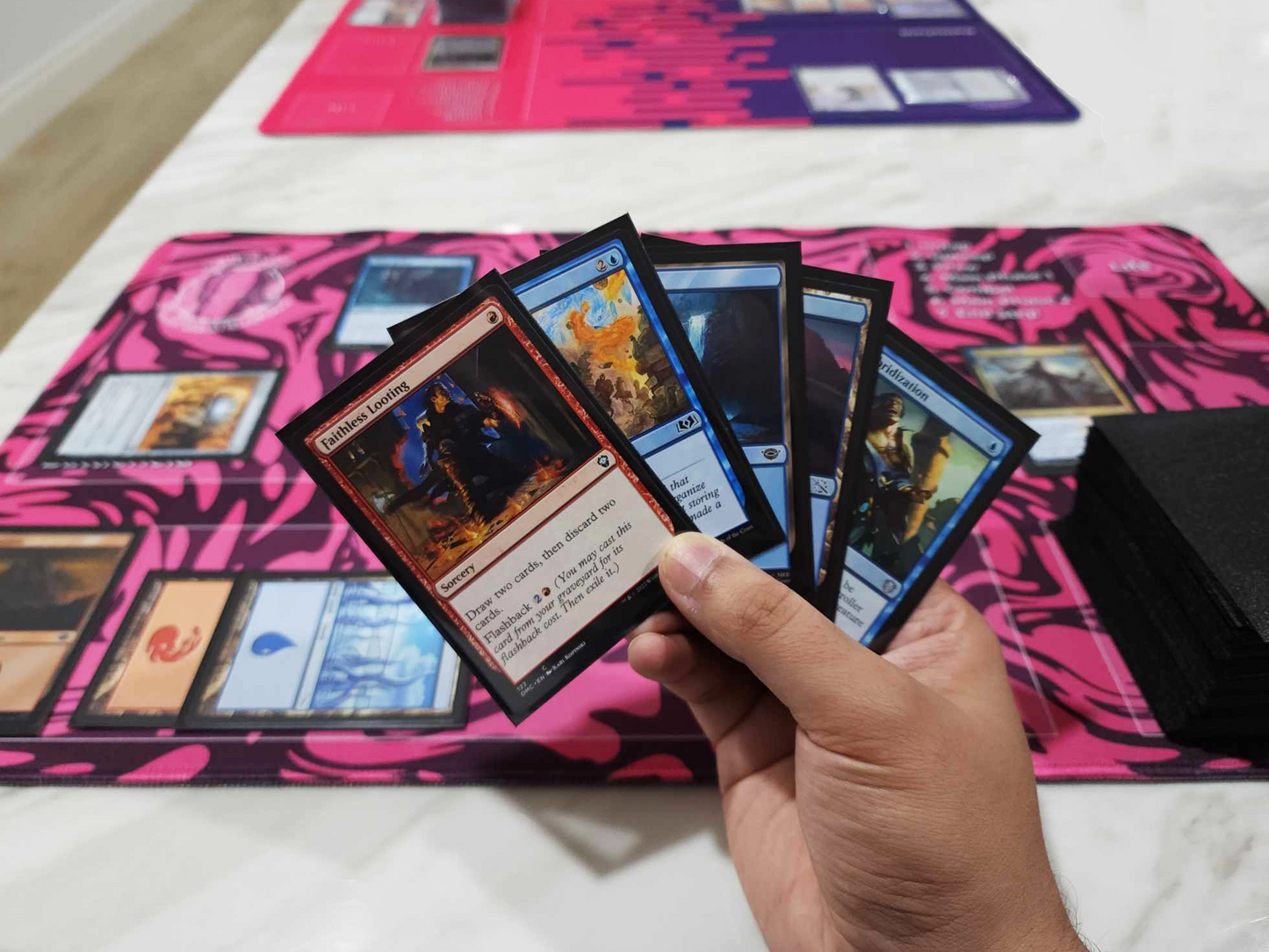 Purple Swirl Design - Lorcana Quokka TCG Playmat