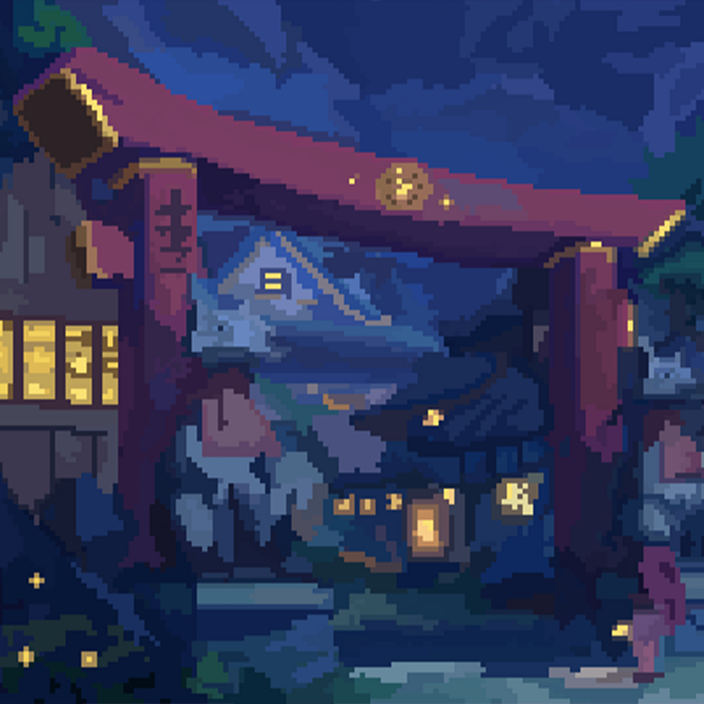 Japanese Torii Pixel Art Design Mousepad Deskmat