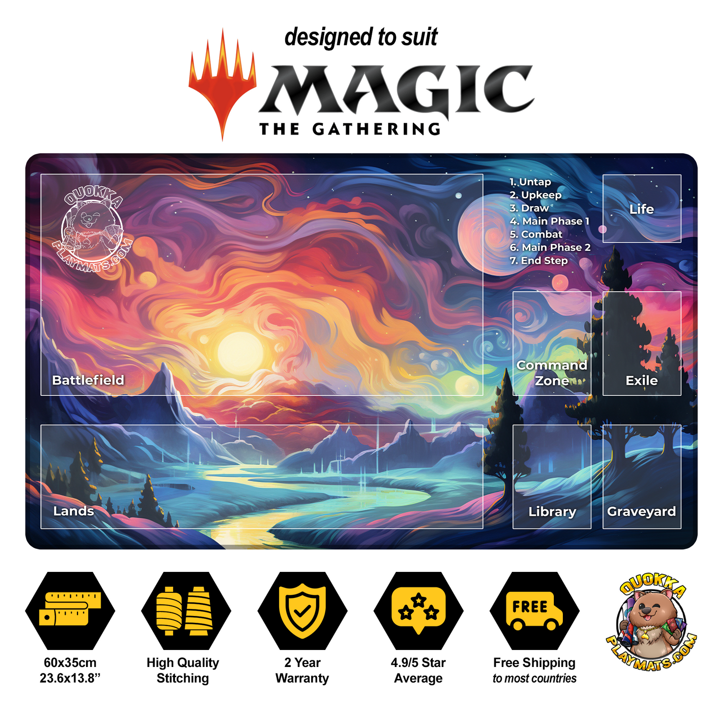 Artistic Landscape Design - Magic: The Gathering Quokka TCG Playmat