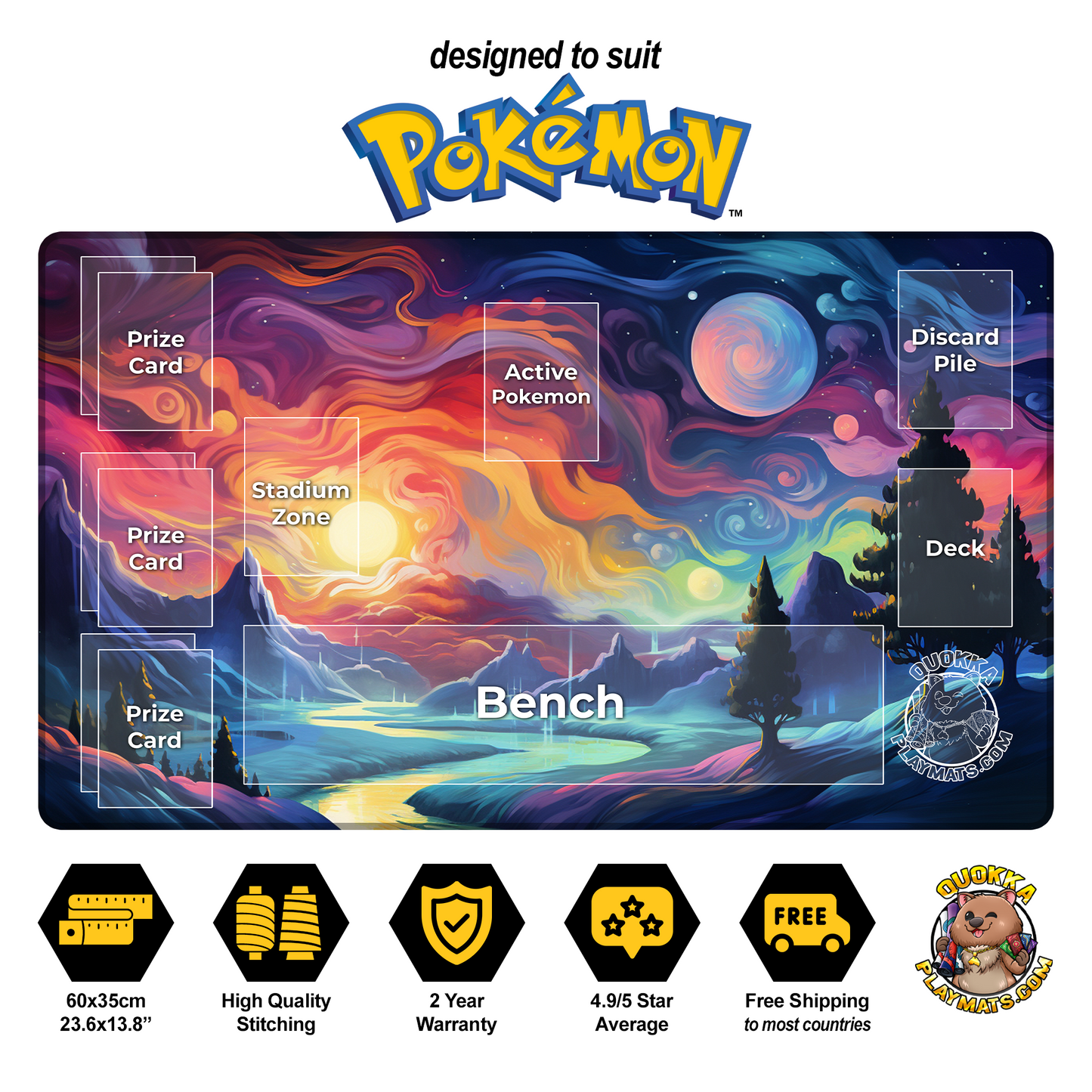 Artistic Landscape Design - Pokémon Quokka TCG Playmat
