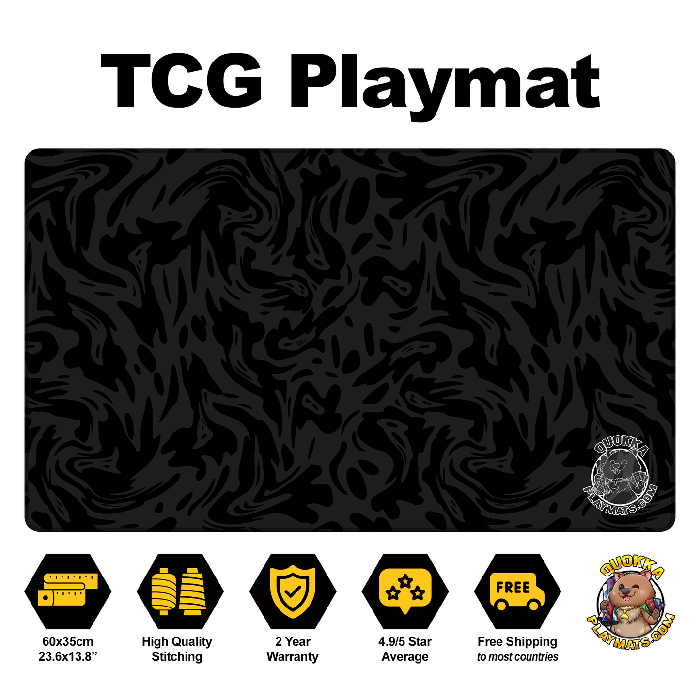 Black Swirl Design - Quokka TCG Playmat