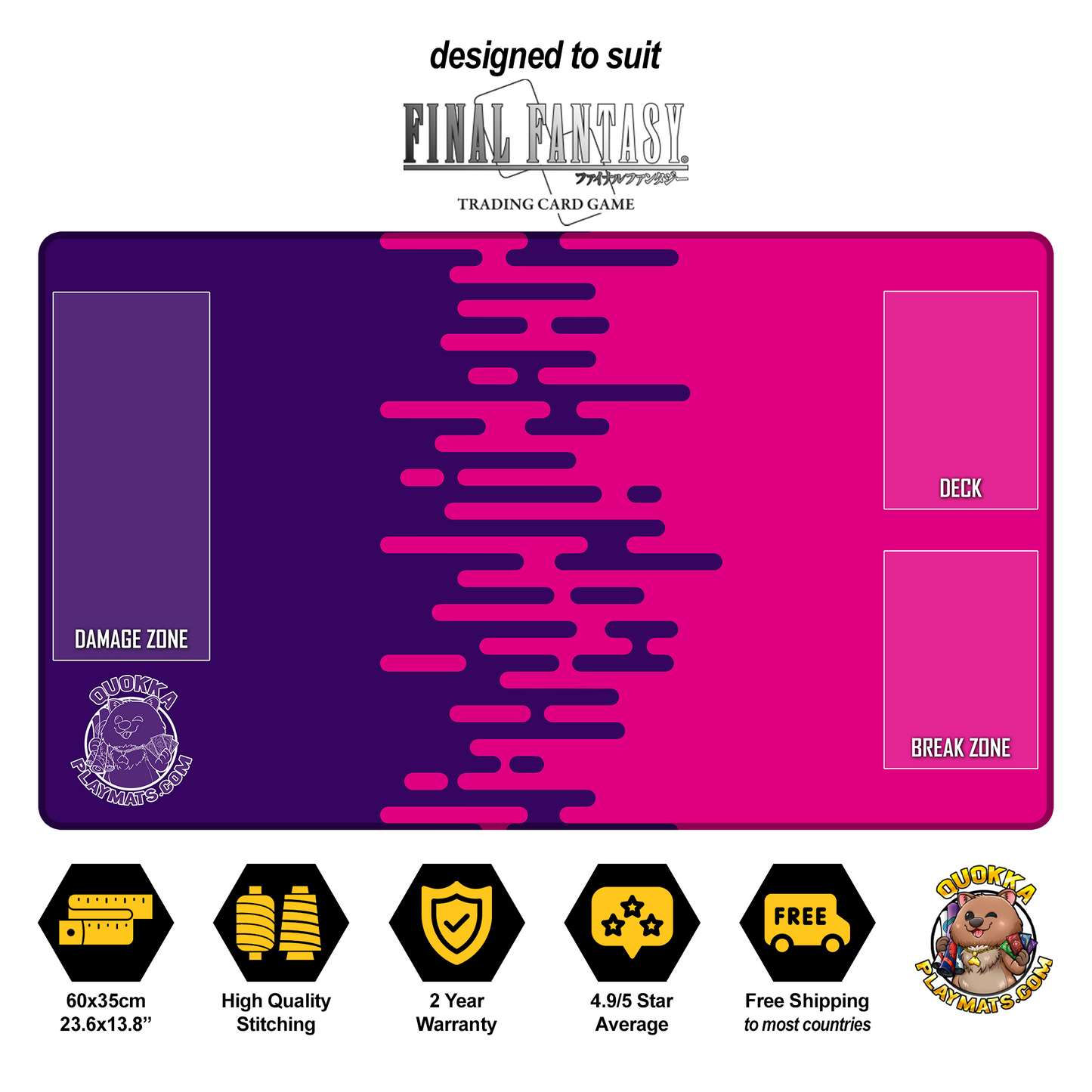 Colour Lines Design - Final Fantasy Quokka TCG Playmat