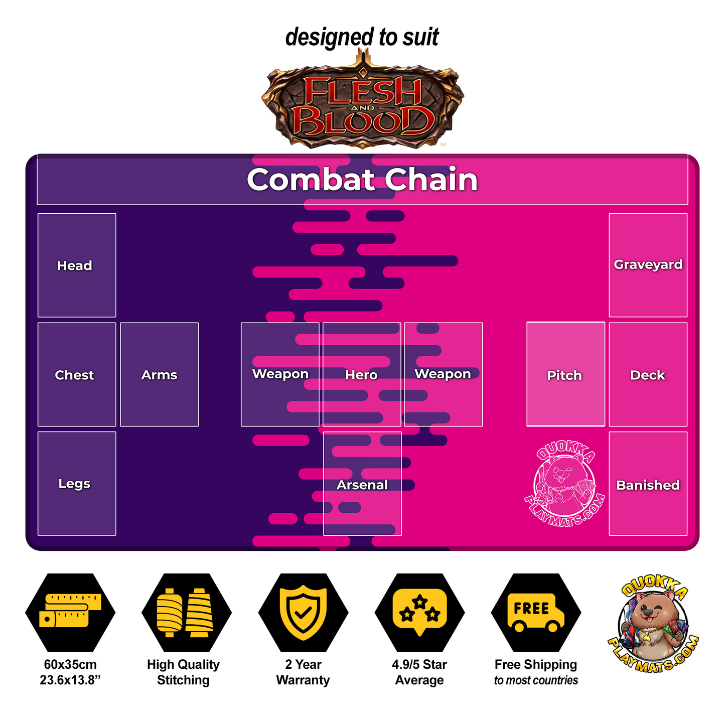 Colour Lines Design - Flesh & Blood Quokka TCG Playmat