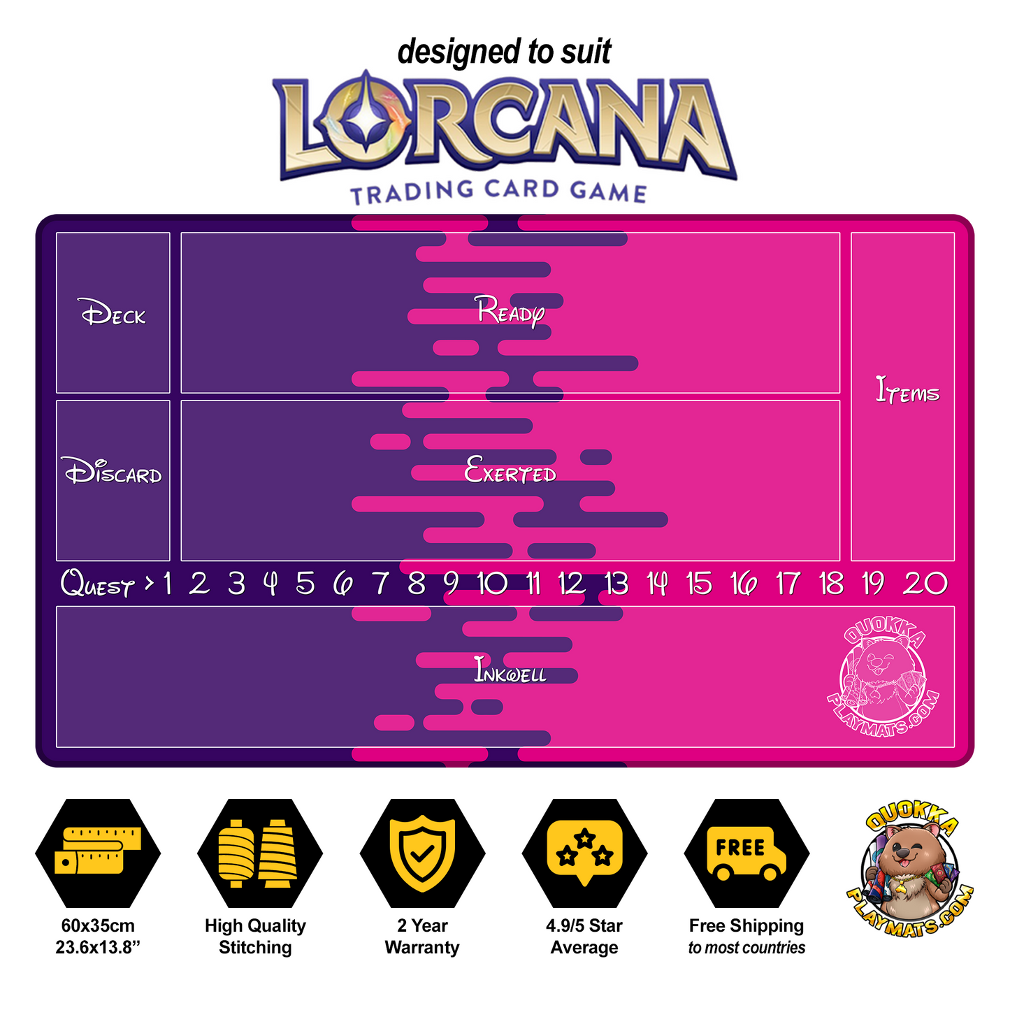 Colour Lines Design - Lorcana Quokka TCG Playmat