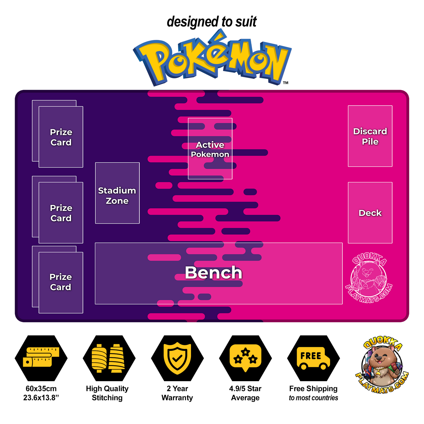 Colour Lines Design - Pokémon Quokka TCG Playmat
