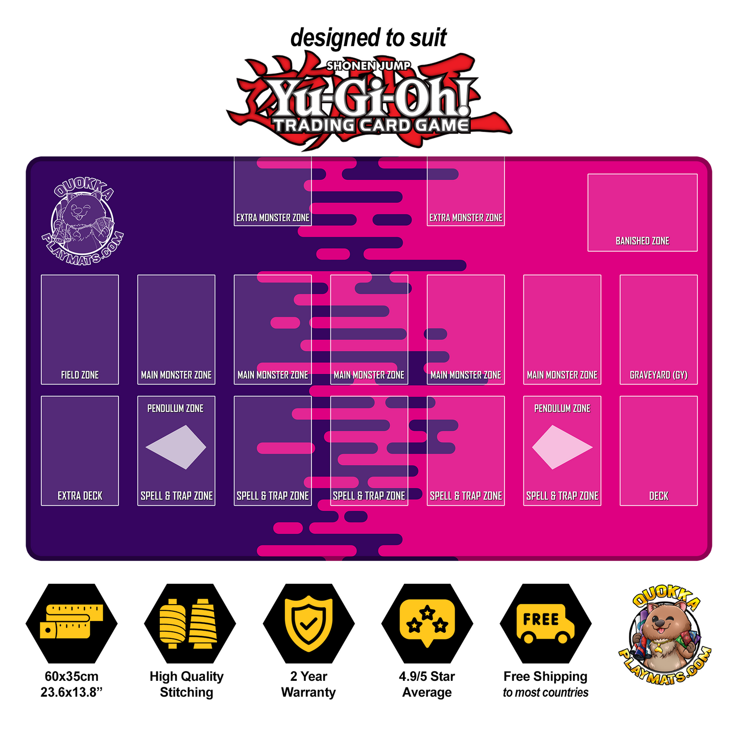 Colour Lines Design - Yu-Gi-Oh! Quokka TCG Playmat