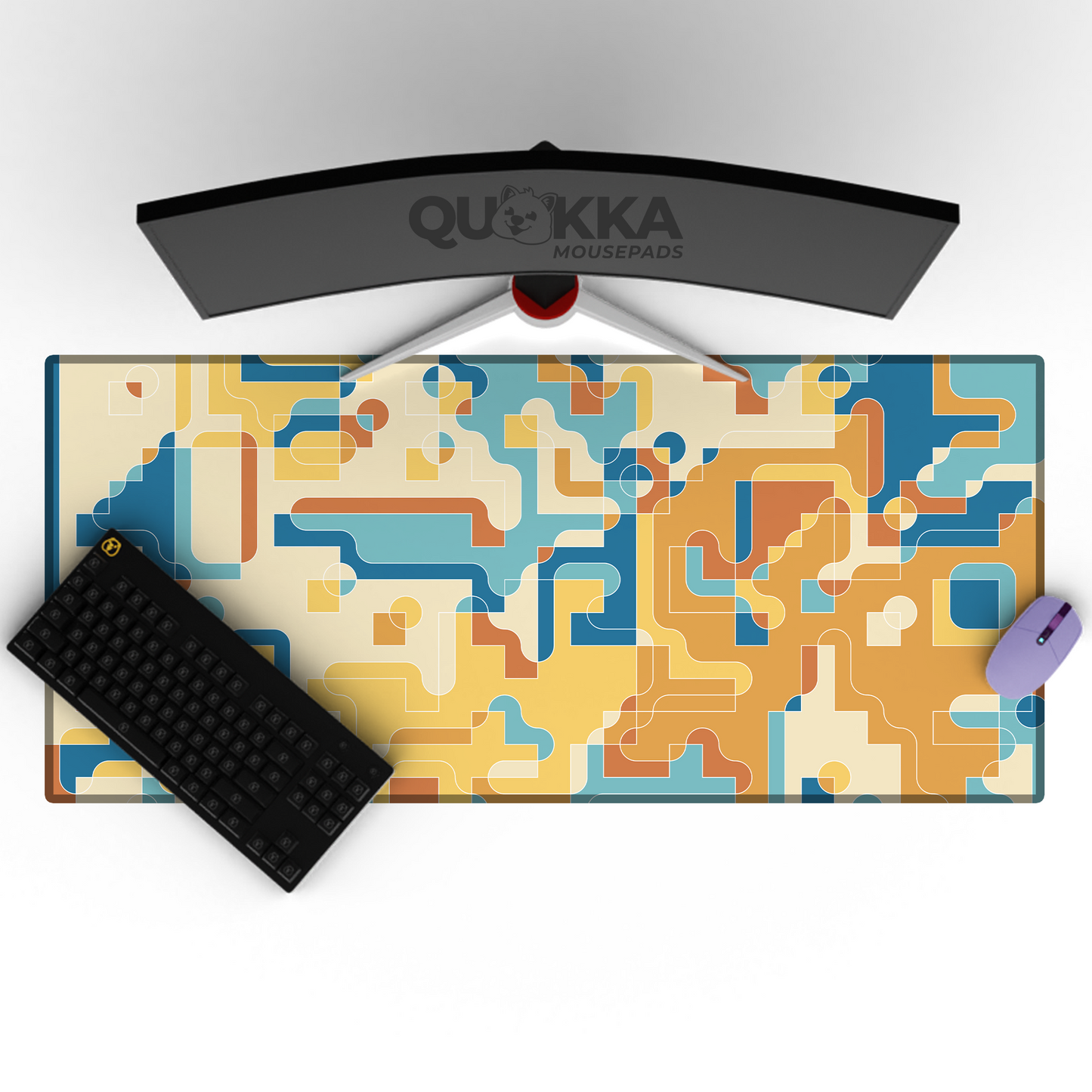 Geometric Abstract Cream Mousepad Deskmat