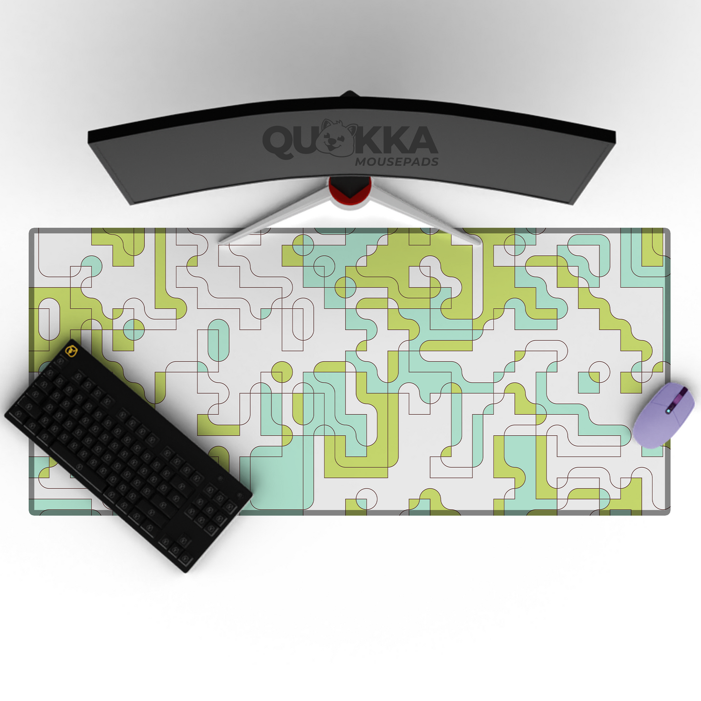 Geometric Abstract Seafoam Mousepad Deskmat