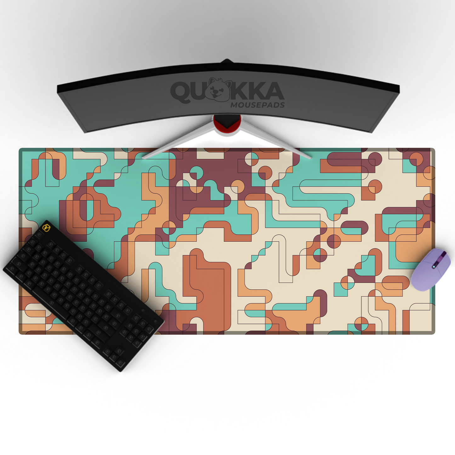Geometric Abstract Mint Coffee Mousepad Deskmat
