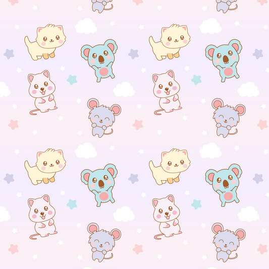 Kawaii Friends Pattern Design Mousepad Deskmat