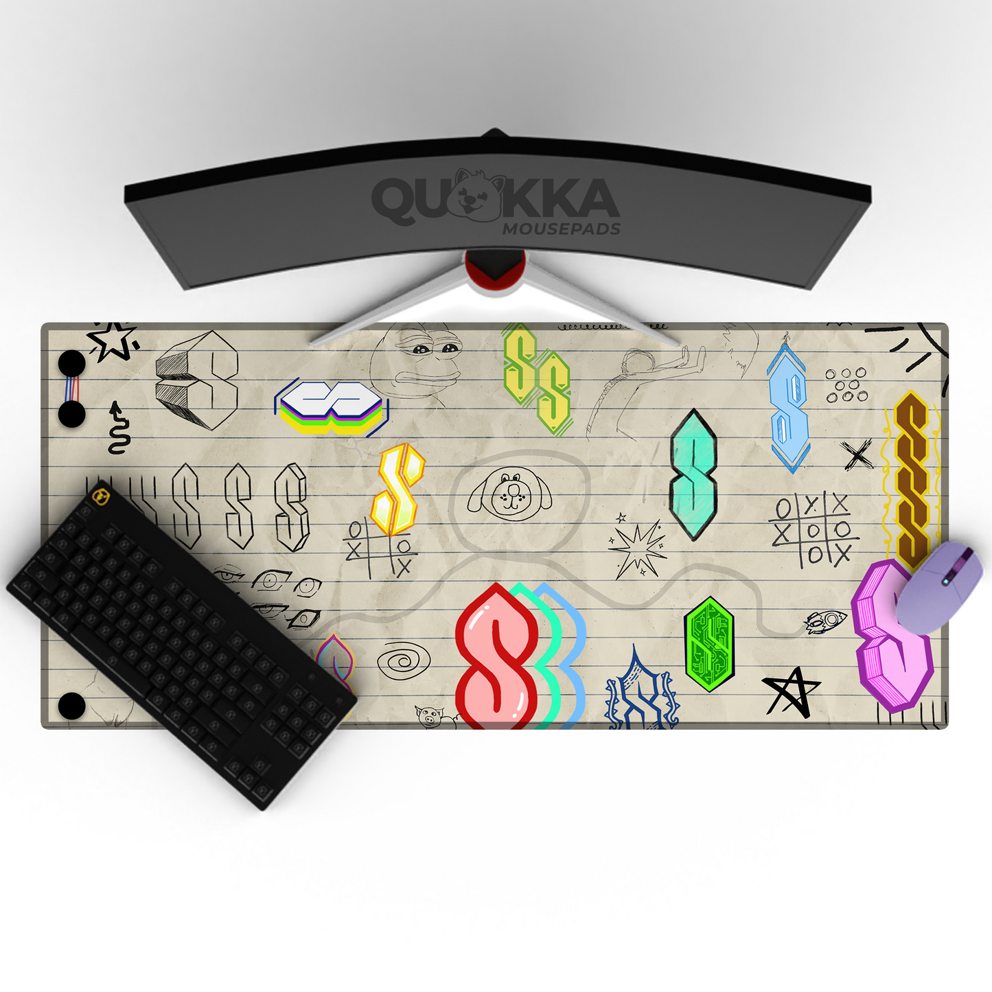 Nostalgia Sketch Page Design Mousepad Deskmat