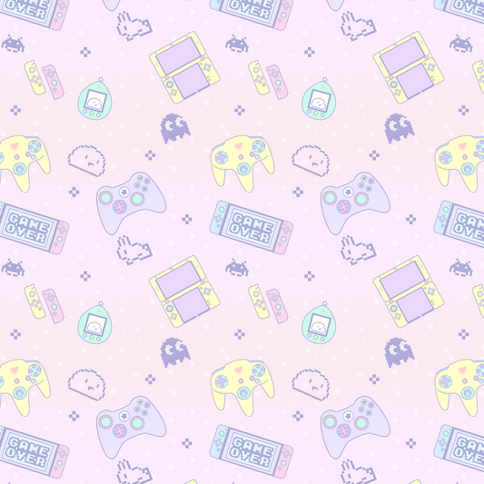 Cute Gaming Pattern Design Mousepad (Pink) Deskmat