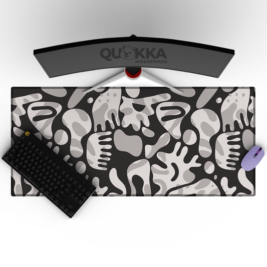 Playful Blobs (Grey) Mousepad Deskmat
