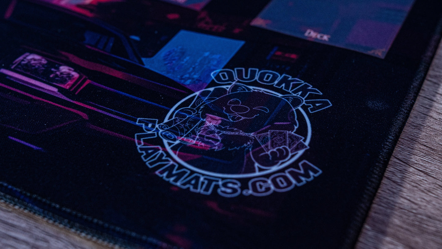 Cyberpunk City Design - Final Fantasy Quokka TCG Playmat