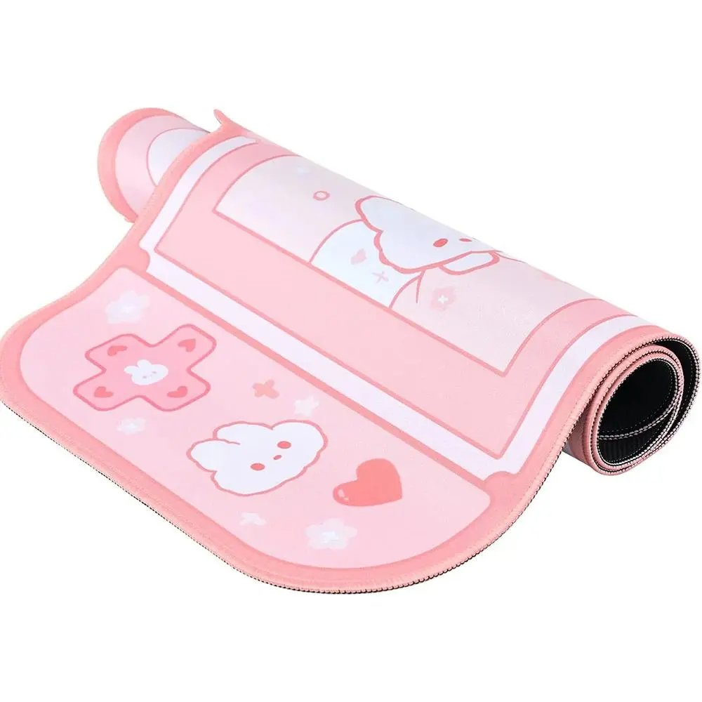 Kawaii Pink Bunnies Switch Design Mousepad 73x40cm