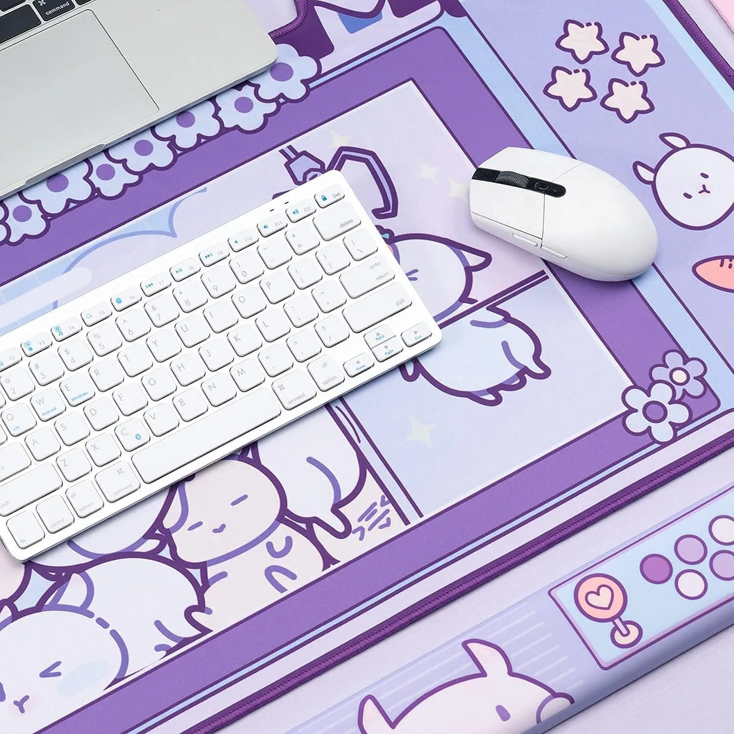 Cute Bunny Claw Machine Design Mousepad 80x40cm (32 x 16 Inches)