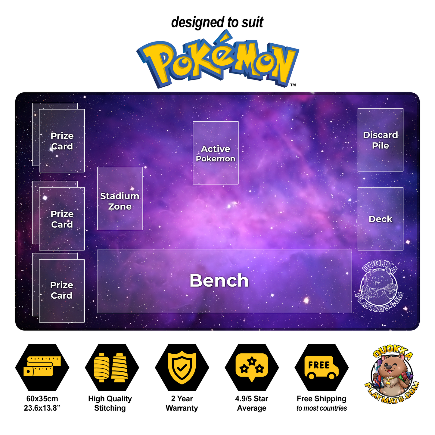 Space Nebula Design - Pokémon Quokka TCG Playmat