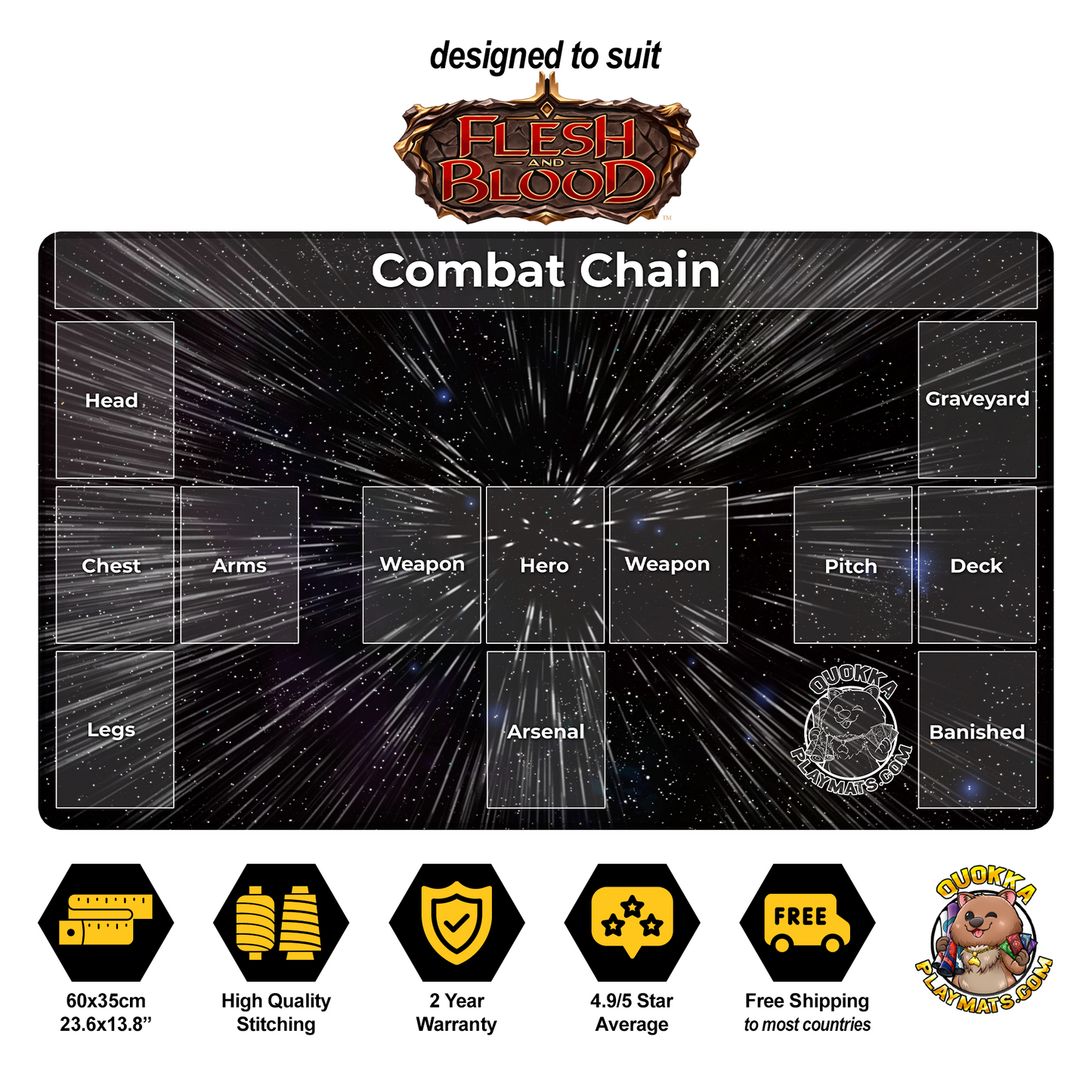 Space Travel Design - Flesh & Blood Quokka TCG Playmat