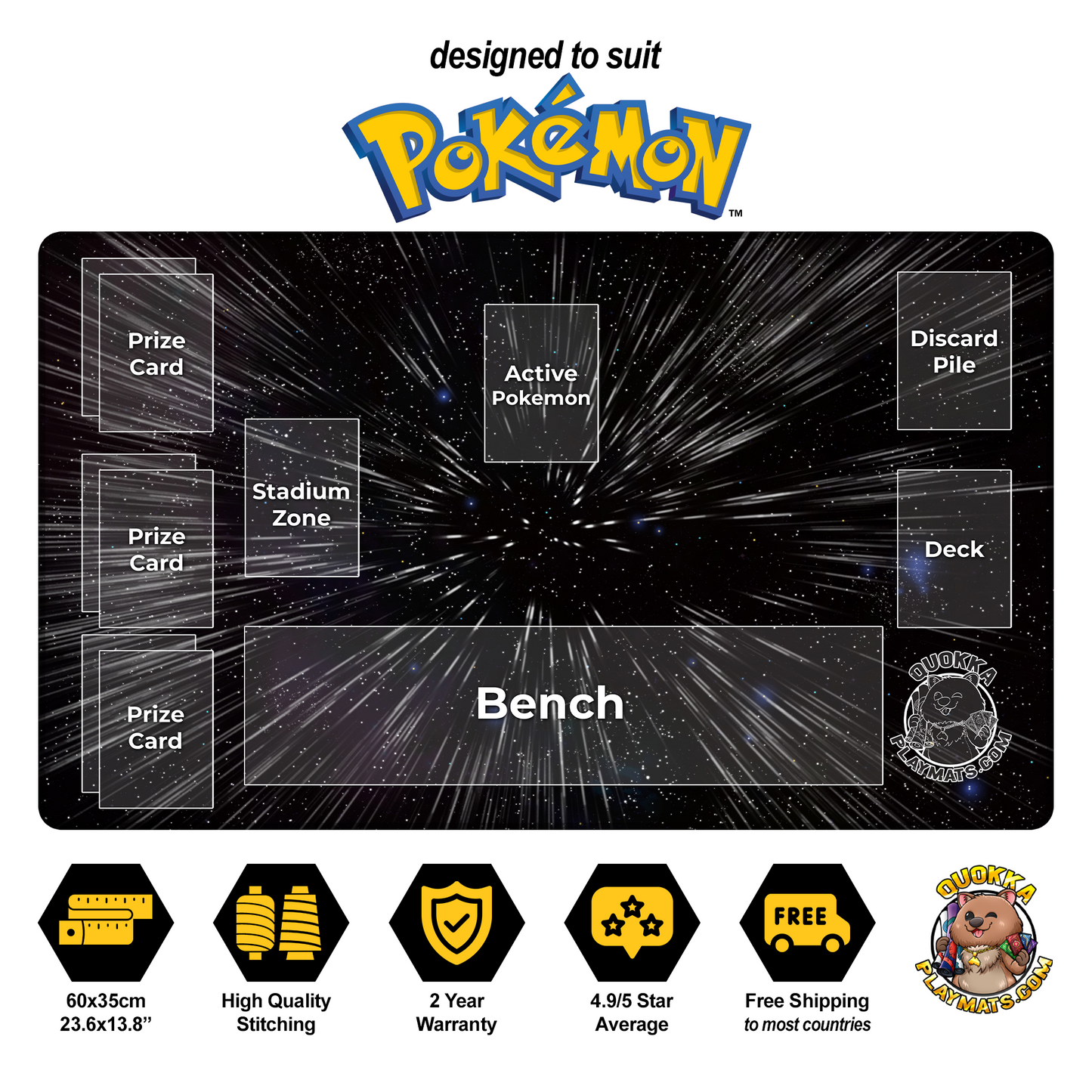 Space Travel Design - Pokémon Quokka TCG Playmat