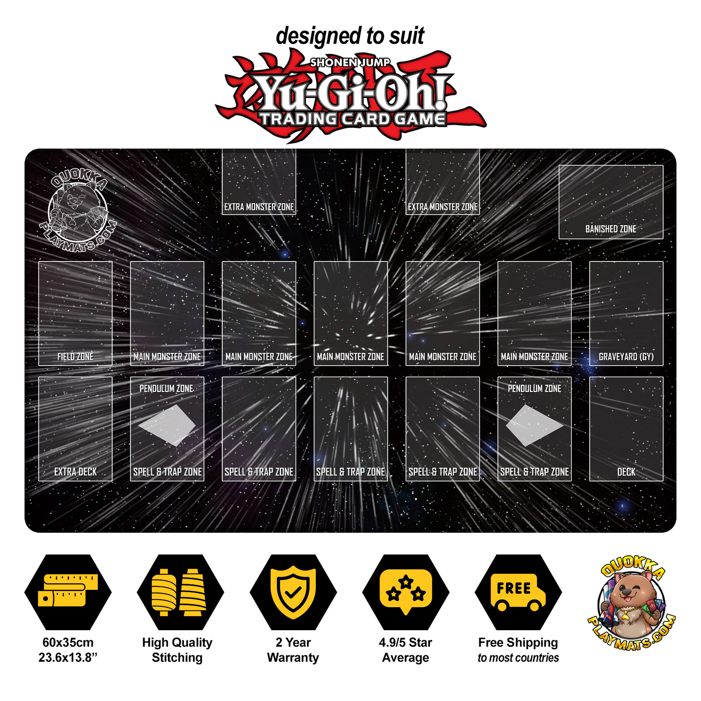 Space Travel Design - Yu-Gi-Oh! Quokka TCG Playmat