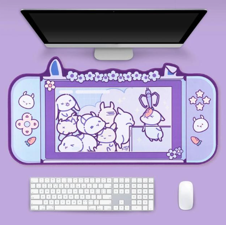 Cute Bunny Claw Machine Design Mousepad 80x40cm (32 x 16 Inches)