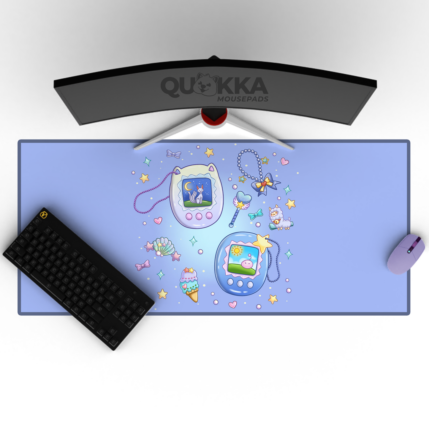 Tamagotchi Winter Blue Design Mousepad Deskmat
