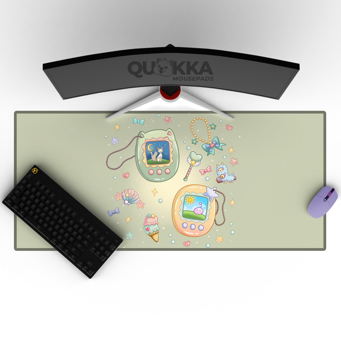 Tamagotchi Green Design Mousepad Deskmat