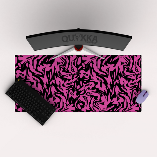 Abstract Shapes Pink-Black Mousepad Deskmat