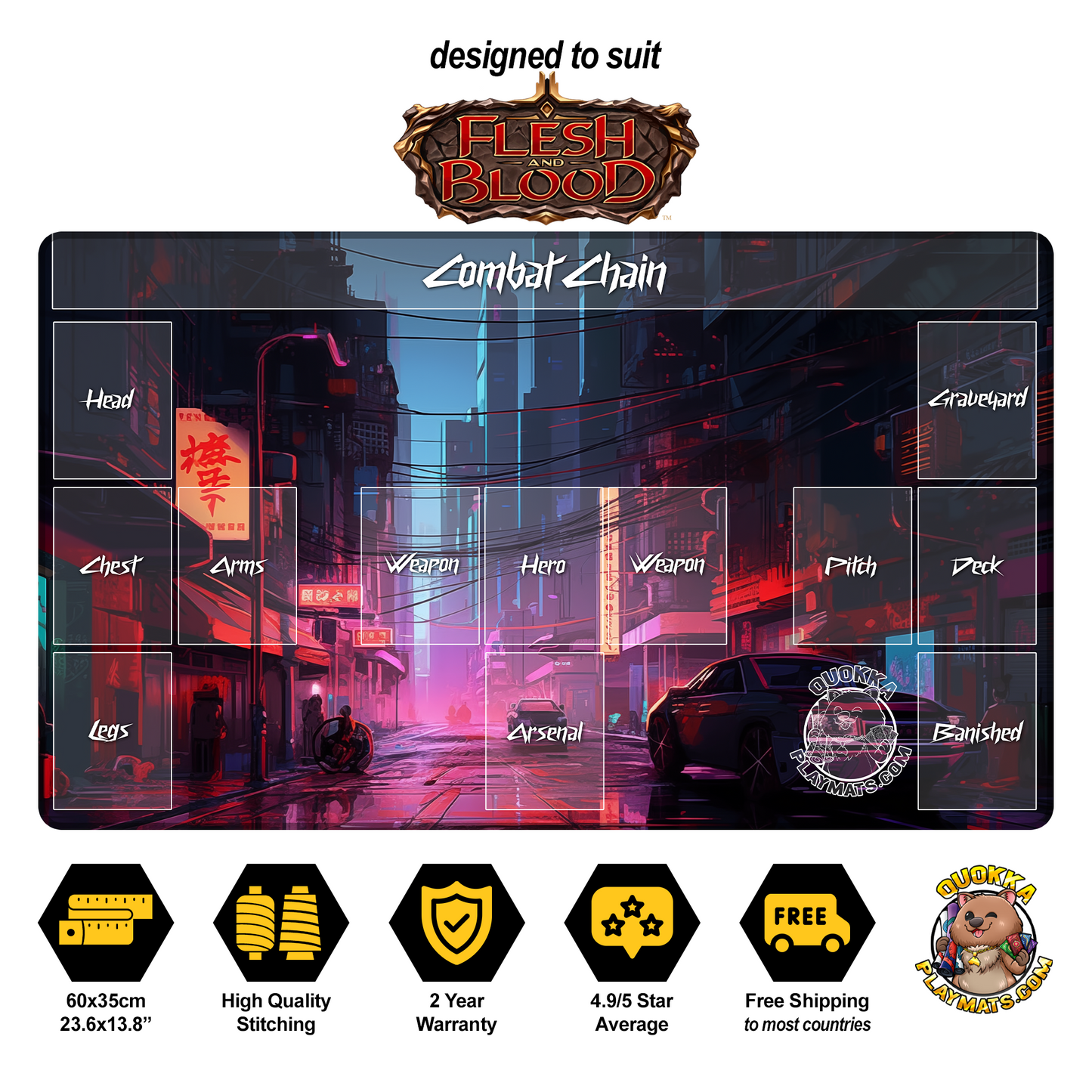 Cyberpunk City Design - Flesh & Blood Quokka TCG Playmat