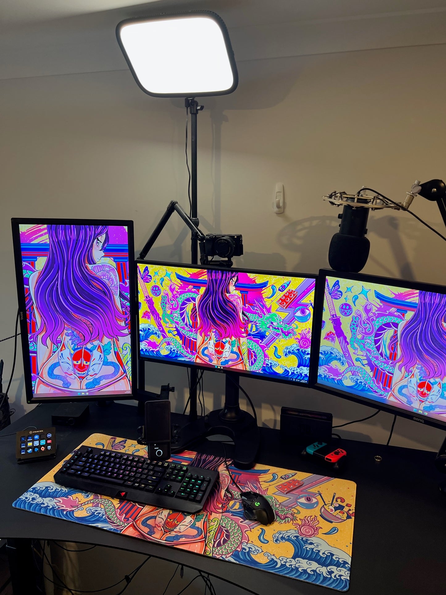 Tattooed Anime Girl Design Mousepad Deskmat
