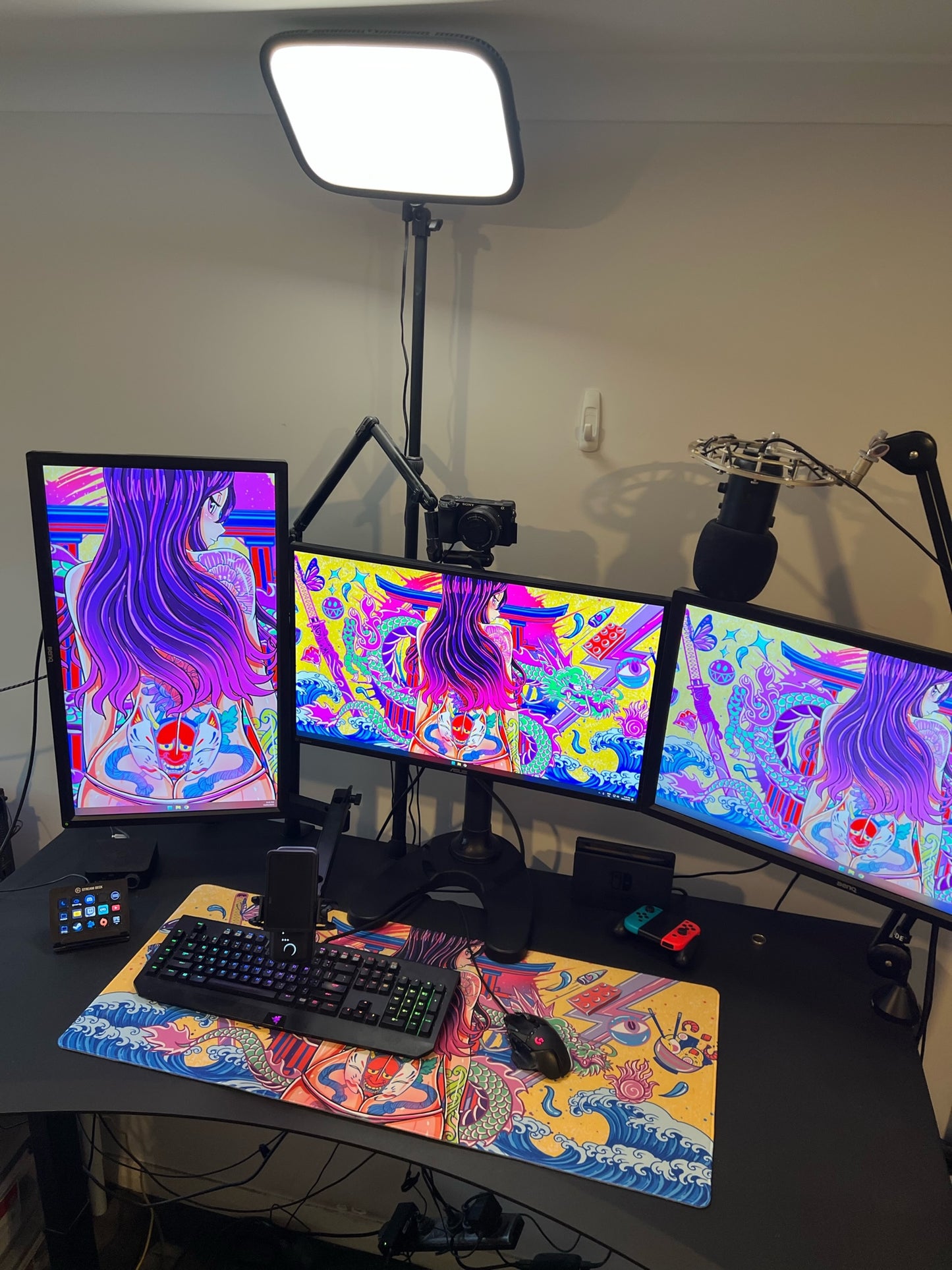Tattooed Anime Girl Design Mousepad Deskmat