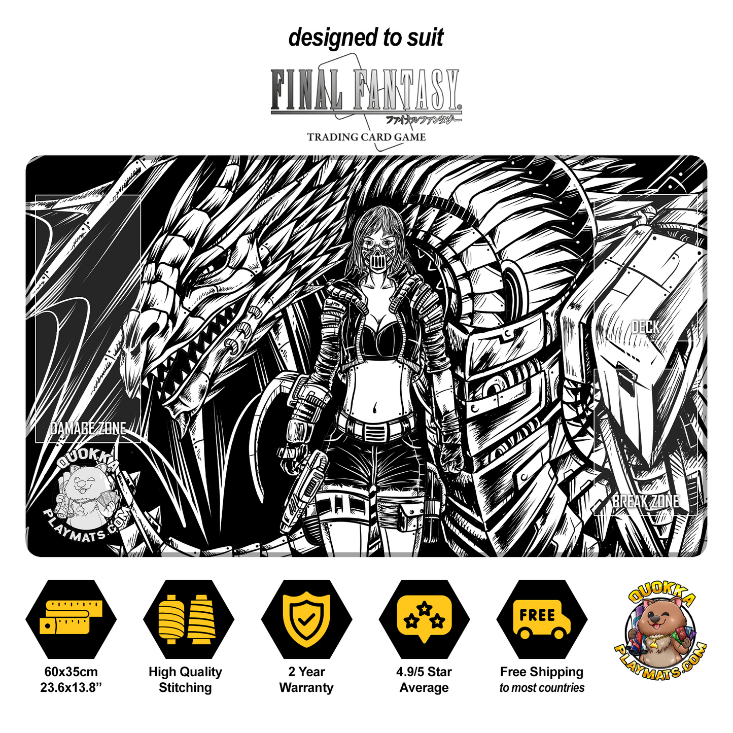 Mecha Dragon Design - Final Fantasy Quokka TCG Playmat