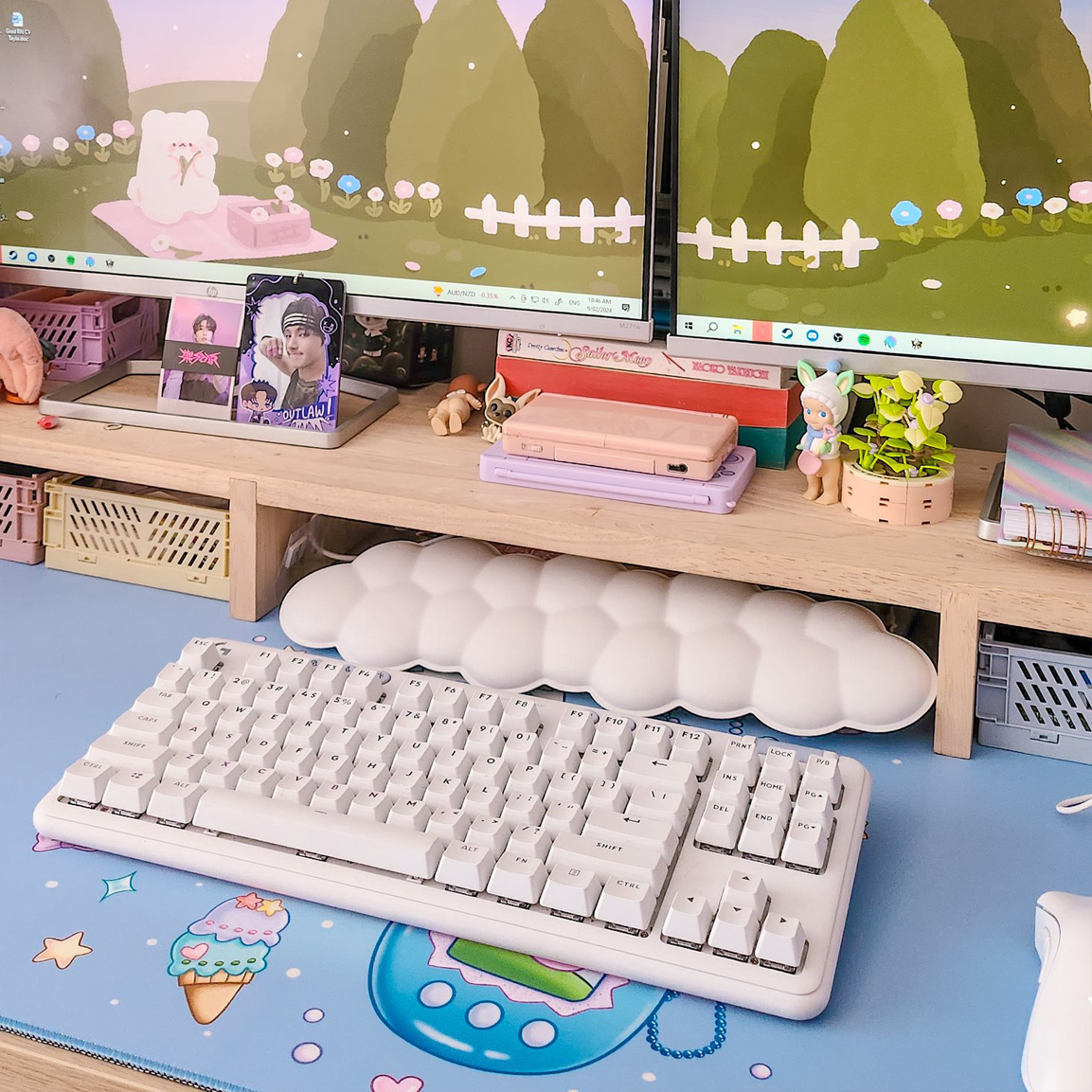 Tamagotchi Winter Blue Design Mousepad Deskmat