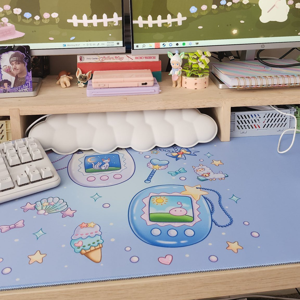 Tamagotchi Winter Blue Design Mousepad Deskmat