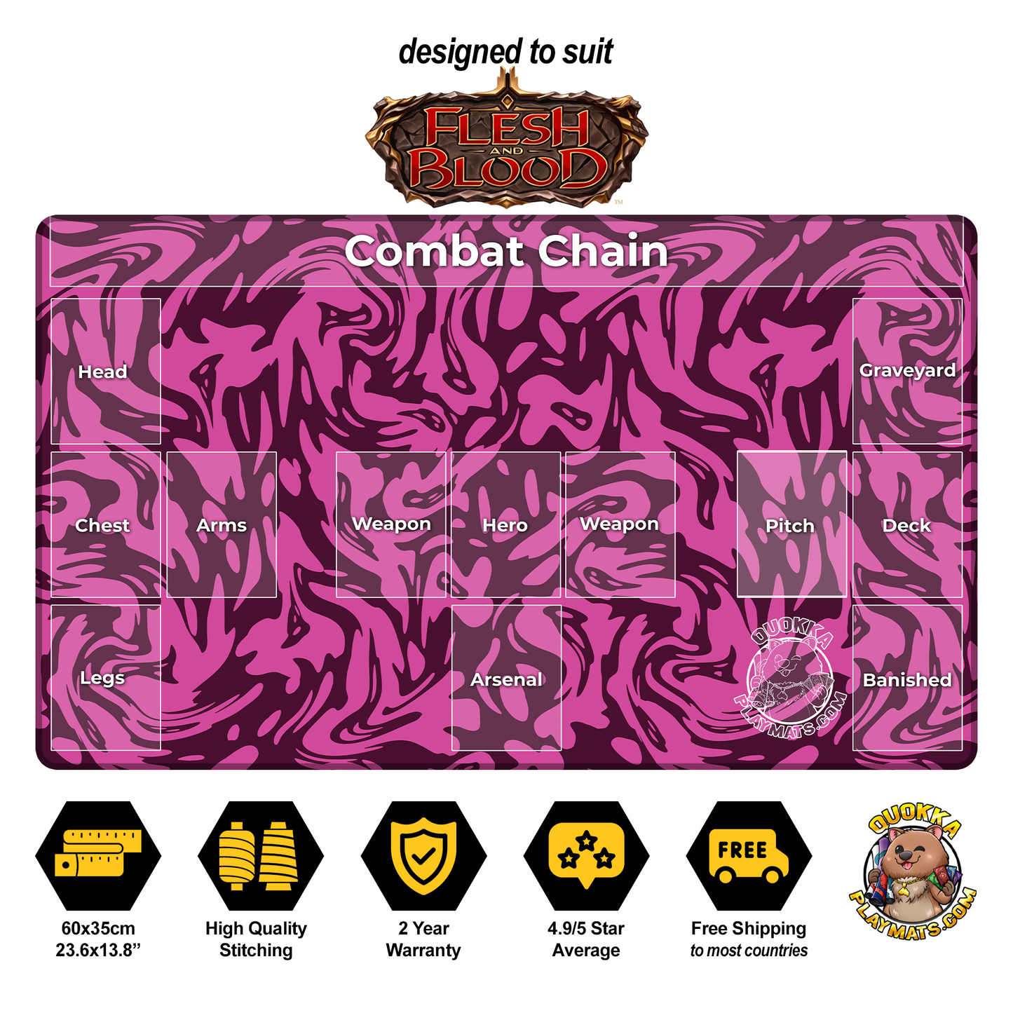 Purple Swirl Design - Flesh & Blood Quokka TCG Playmat