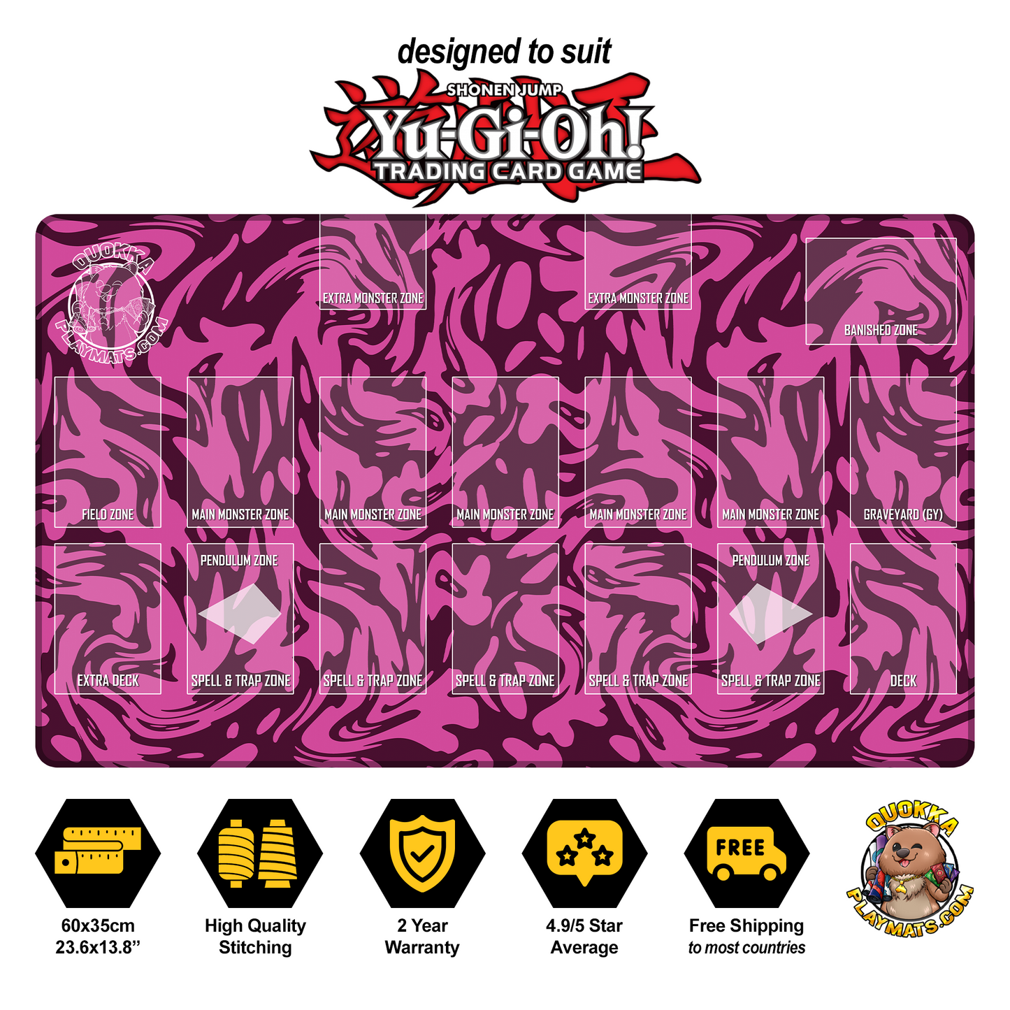 Purple Swirl Design - Yu-Gi-Oh! Quokka TCG Playmat