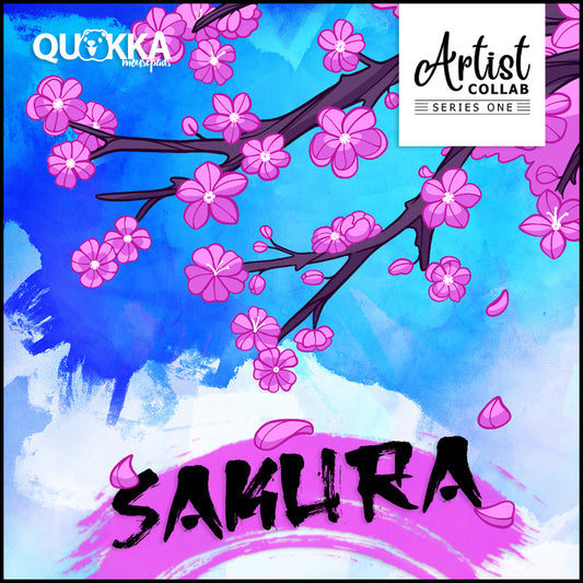 Japanese Sakura Cherry Blossoms Design Mousepad (Blue) | Artist Collab x Ame