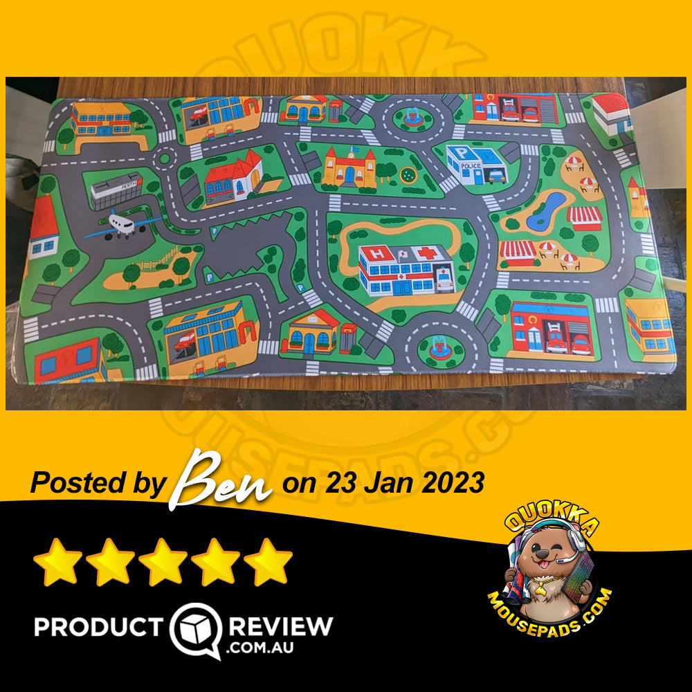 Kids Car Town from Childhood - Mousepad Deskmat Playmat (artist designed)
