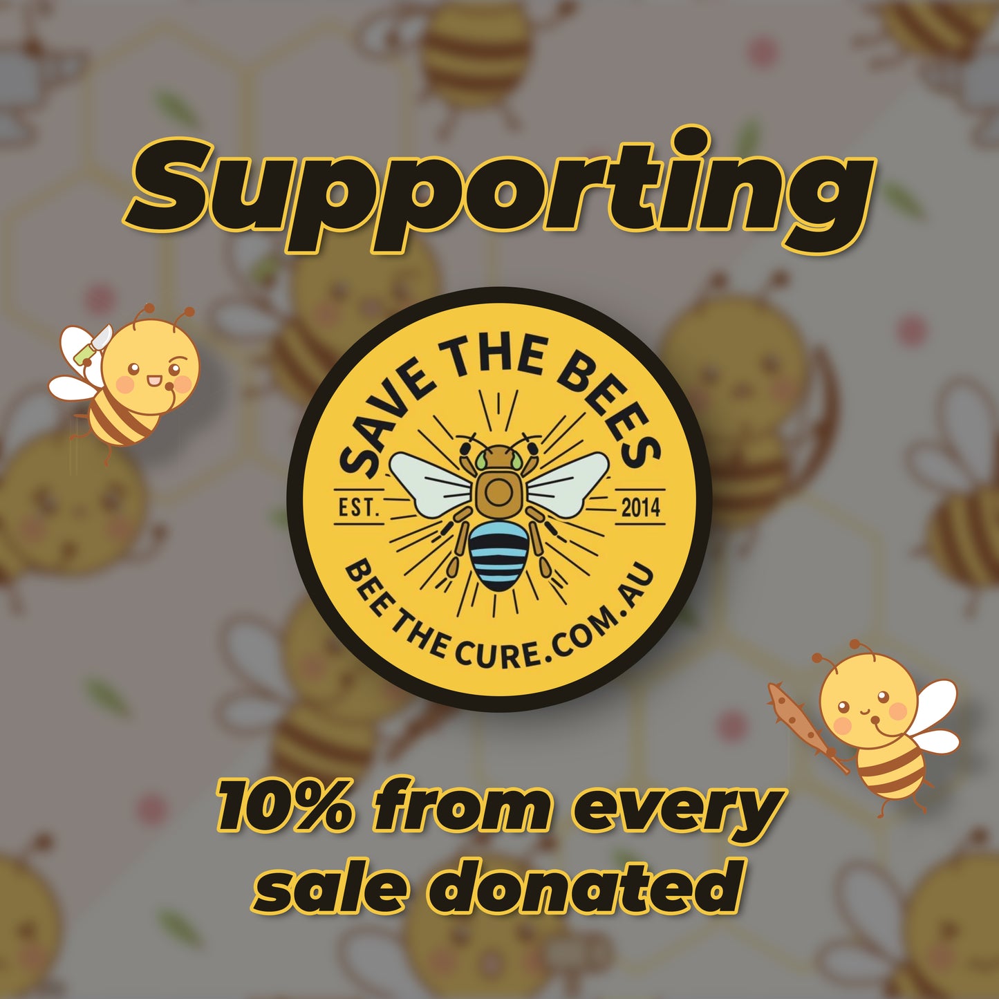 Save the Bees Pattern Design Mousepad Deskmat