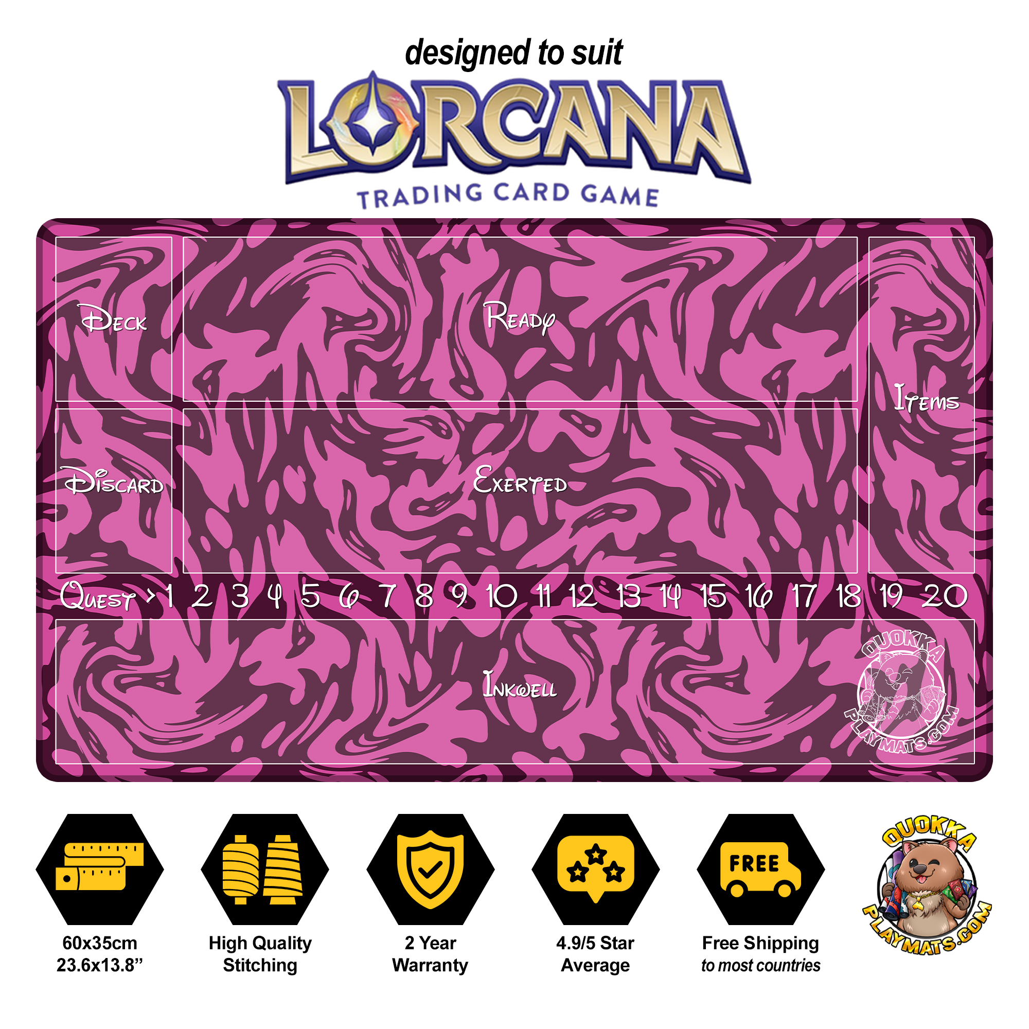 TCG Playmats - Designed to suit Lorcana QuokkaMousepads.com