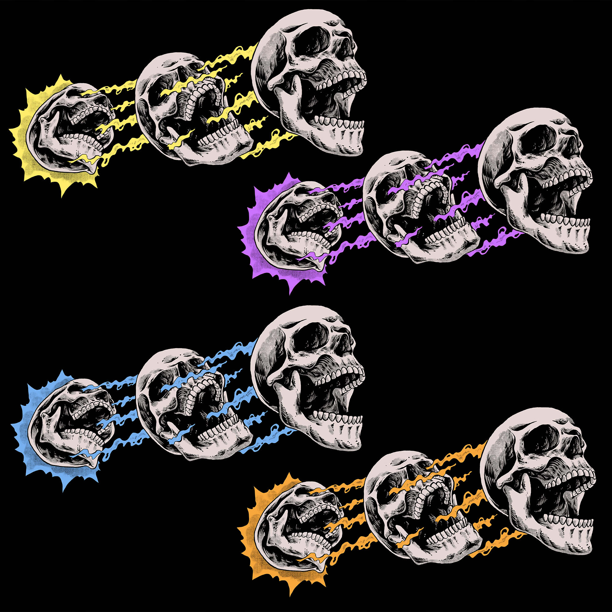 3 Skulls Artistic Design Mousepad Deskmat