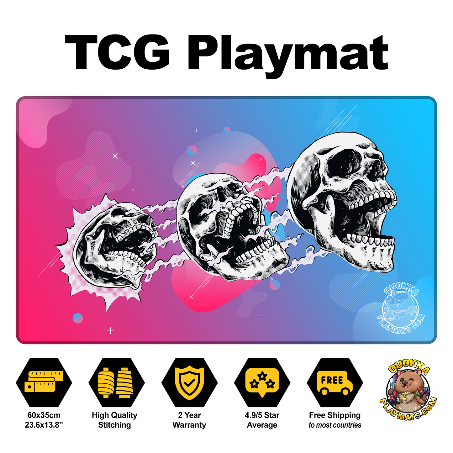 3 Skulls Design - Quokka TCG Playmat