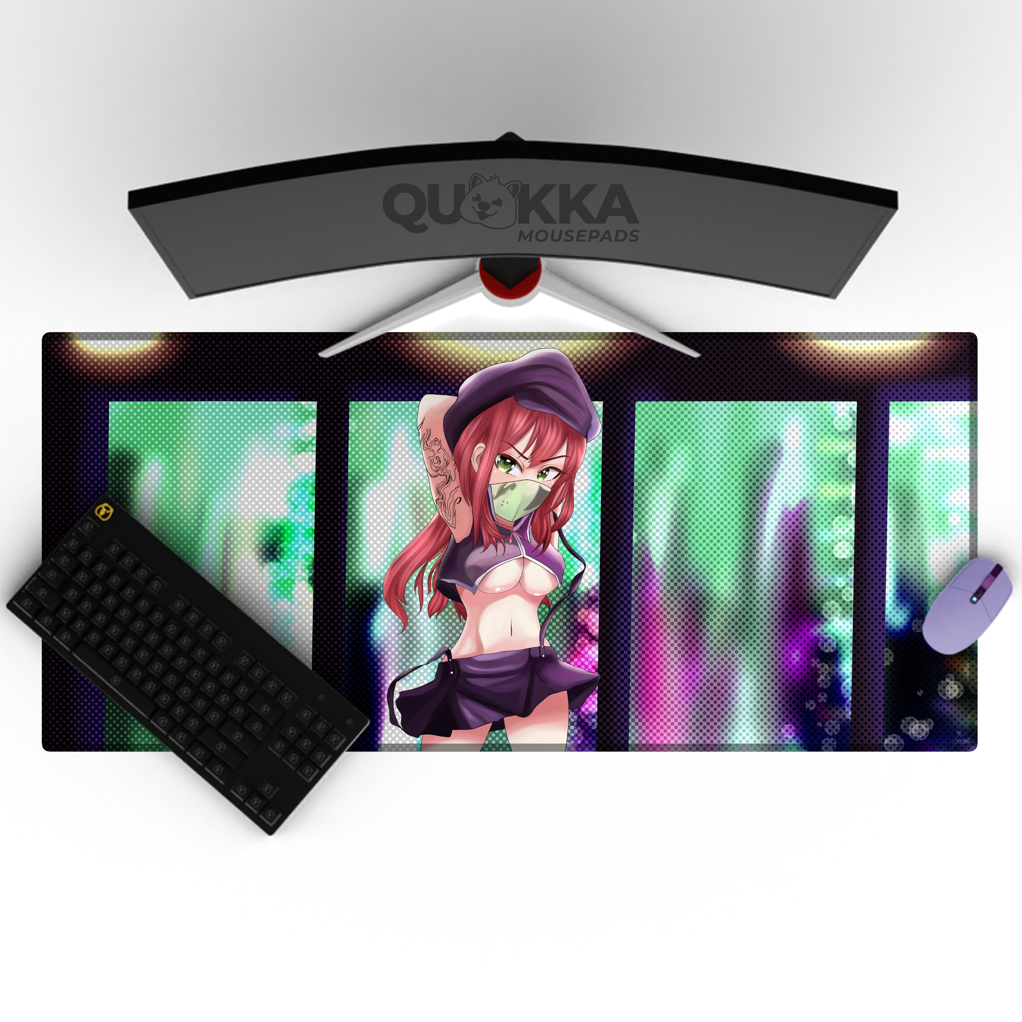 Cyberpunk Anime Girl Design Mousepad Deskmat