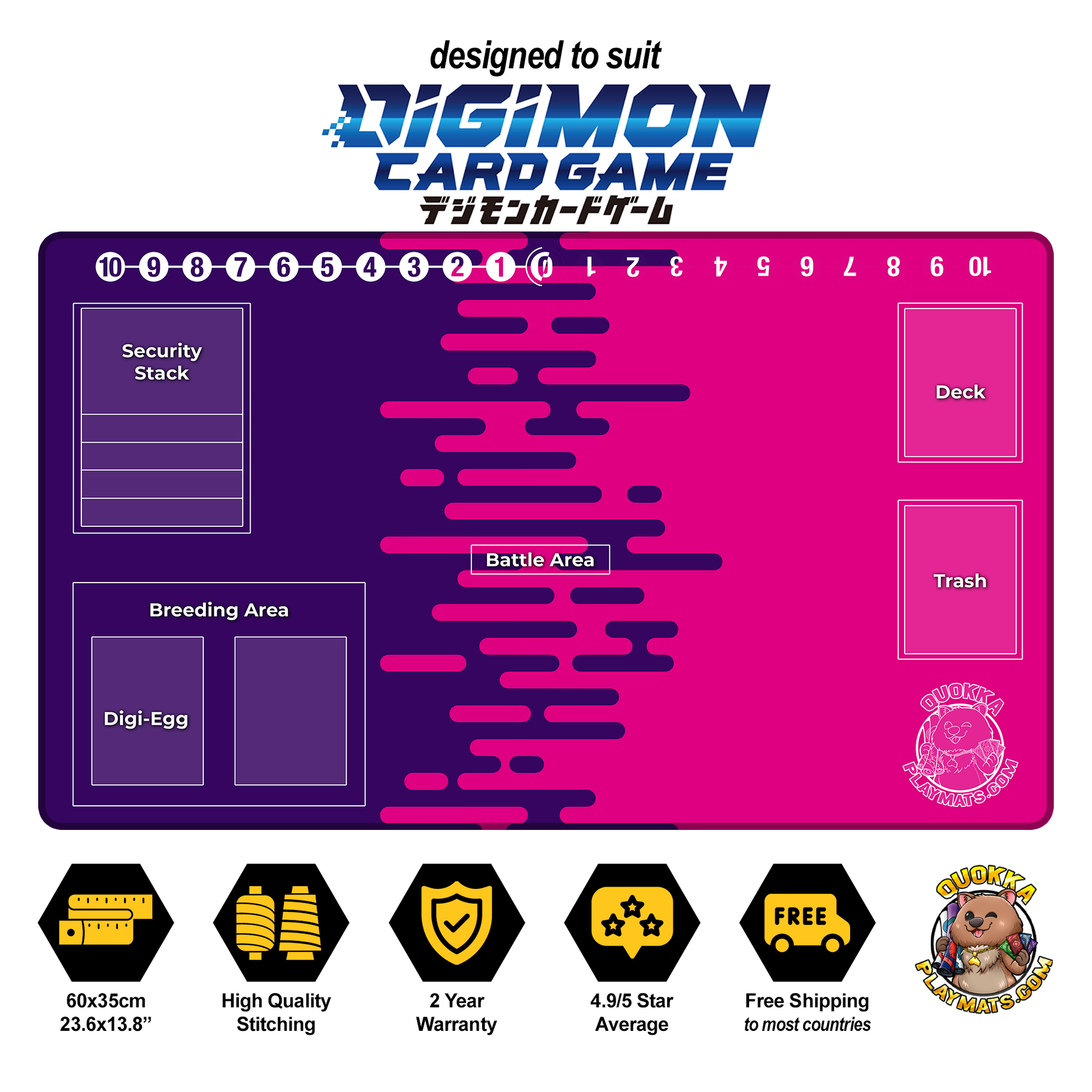Colour Lines Design - Digimon Quokka TCG Playmat Colour Lines Design - Digimon Quokka TCG Playmat