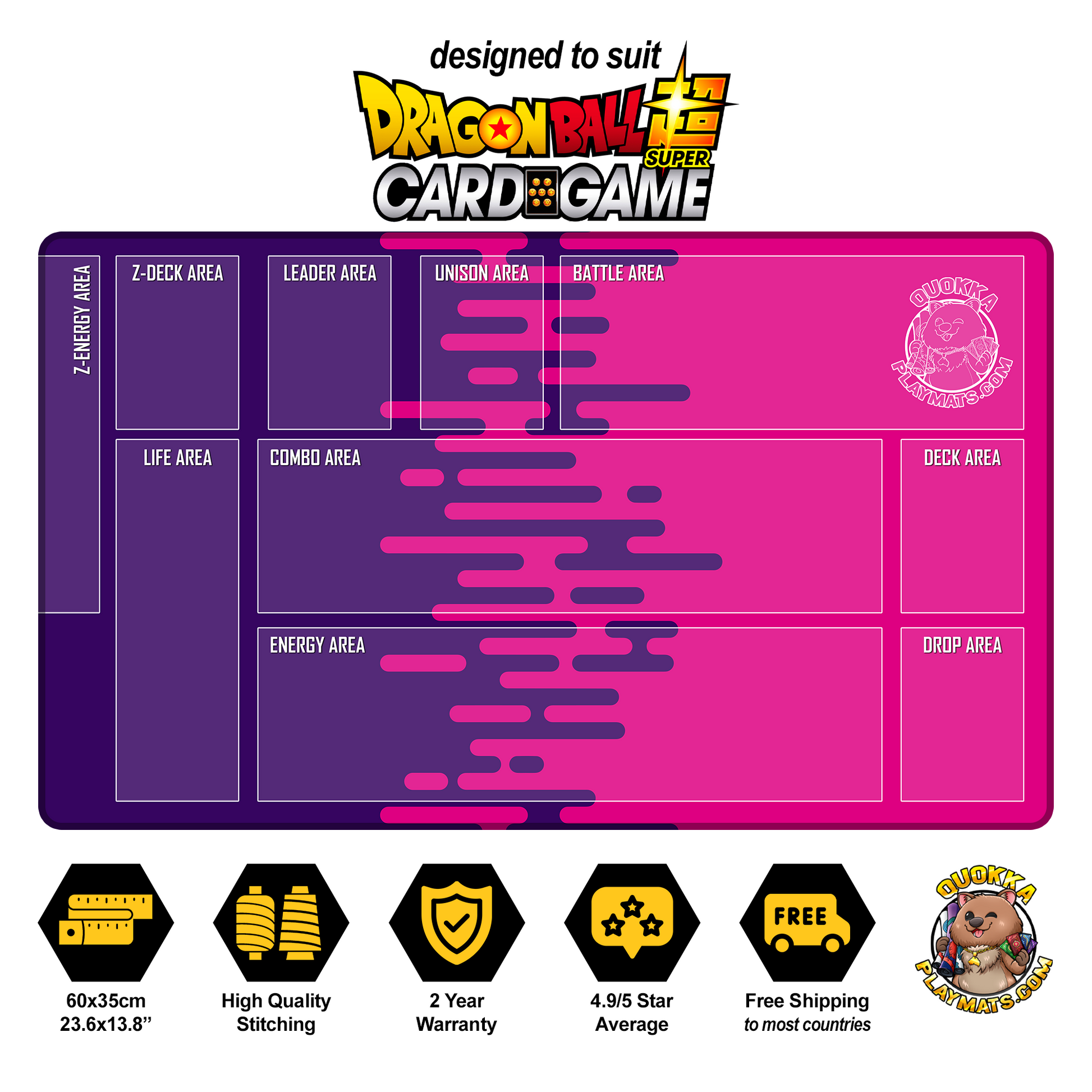 dragon ball super card game playmat with zones Colour Lines Design