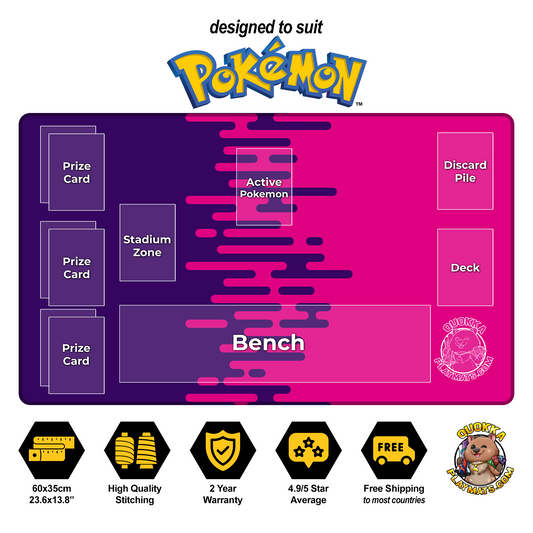 pokemon card game layout The Gaming Mat Company 2 Player Compatible Playmat for Pokemon Cards TCG Playmats - Designed to
