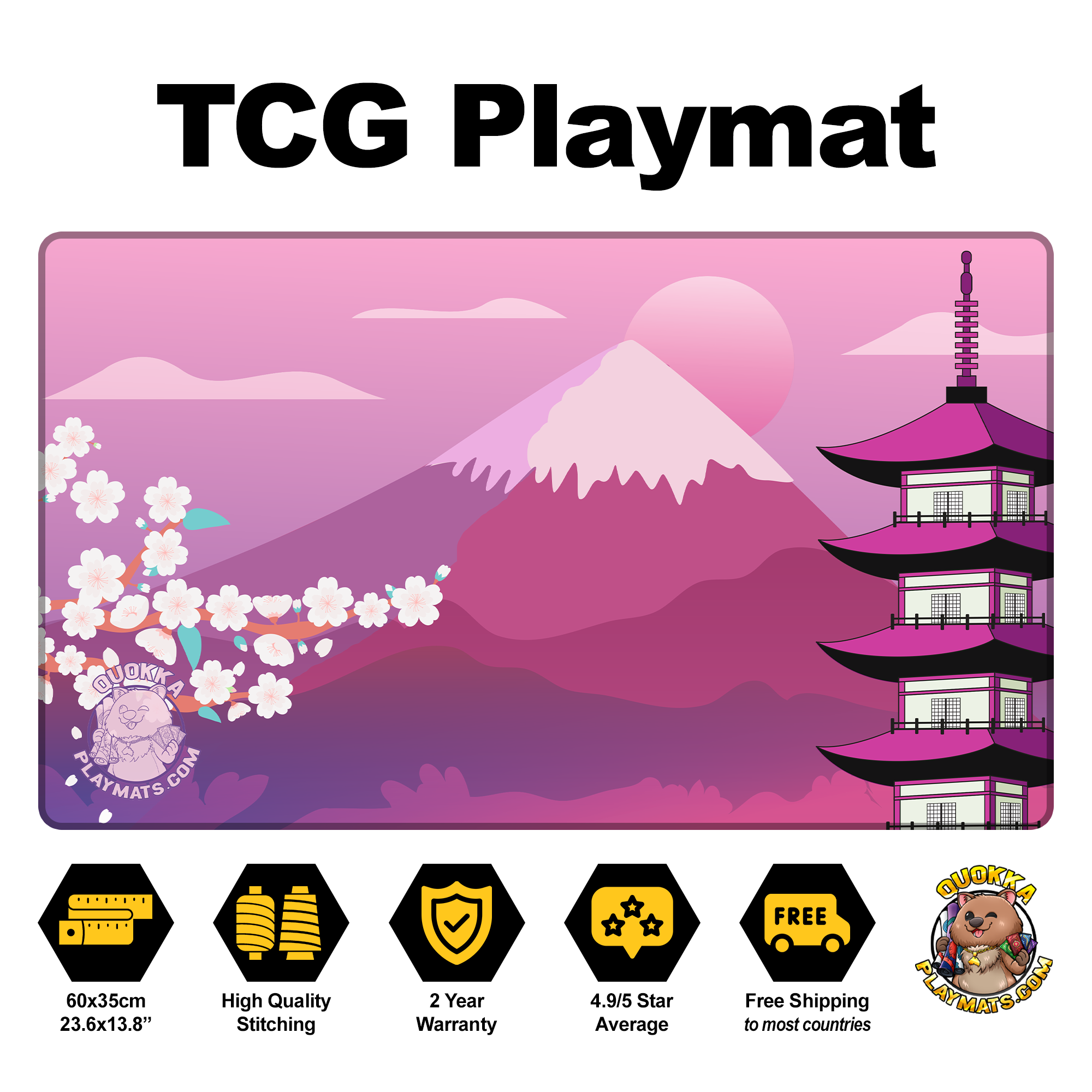 Japanese Castle (Azalea) - Quokka TCG Playmat