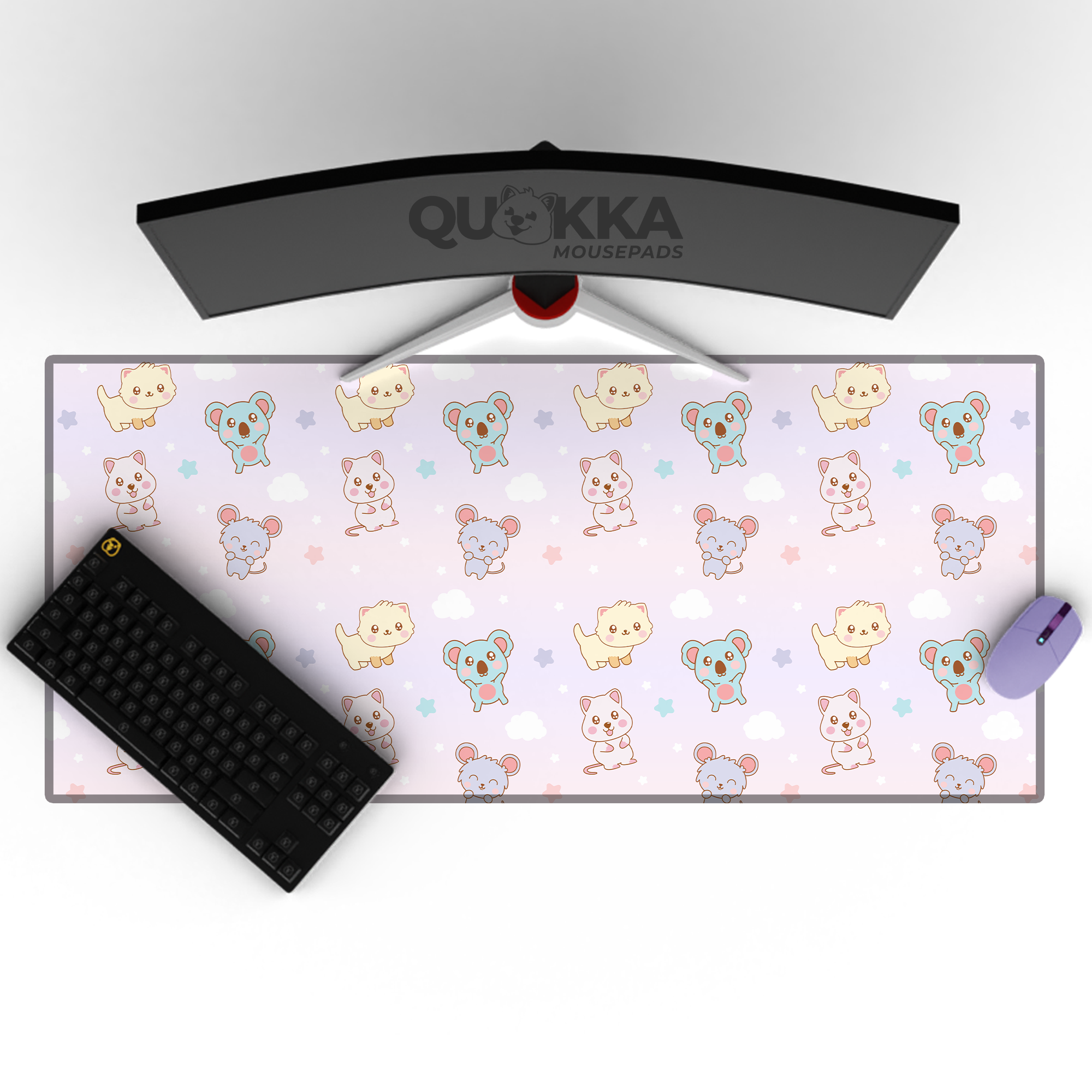 Kawaii Friends Pattern Design Mousepad Deskmat