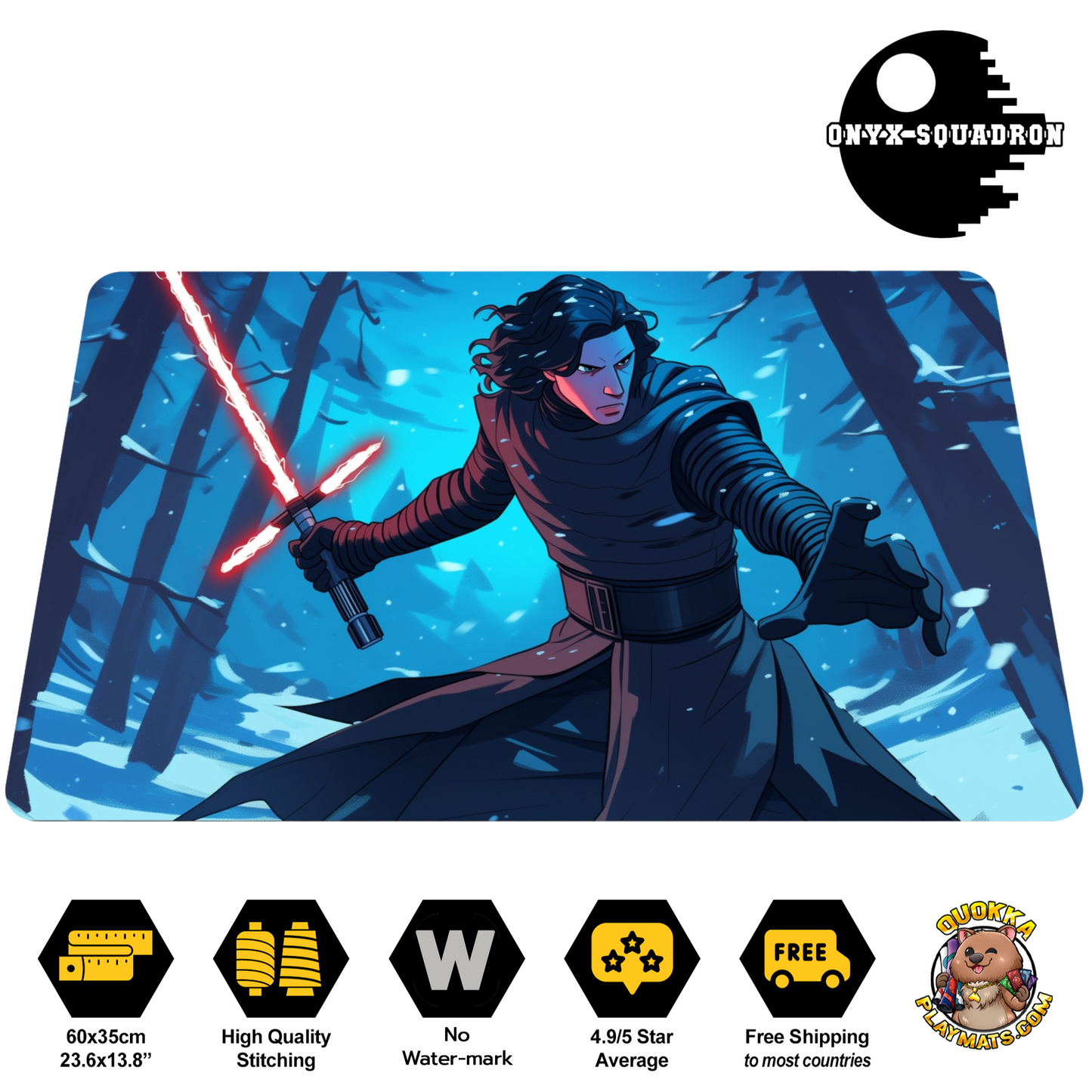 "Fractured Legacy" Kylo Blue Deskmat Playmat Mousepad